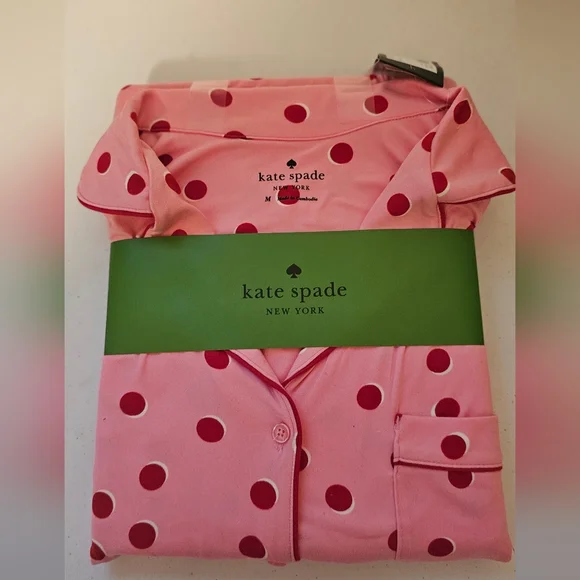 kate spade Pink and Red Dot Ladies Pajamas - Picture 1 of 5